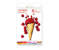 Маркеры SketchMarker Basic 2 Базовые цвета 2, 10 шт (линер + скетчбук), SM-10BAS2