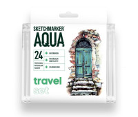 Акварельные маркеры набор SketchMarker Aqua Pro Travel, 24 цвет, SMA-24TRAV