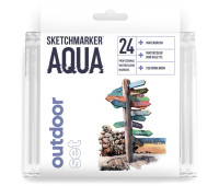 Акварельные маркеры набор SketchMarker Aqua Pro Outdoor, 24 цвет, SMA-24OUTD