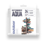 Акварельные маркеры набор SketchMarker Aqua Pro Outdoor, 24 цвет, SMA-24OUTD