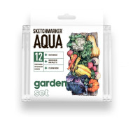 Акварельные маркеры набор SketchMarker Aqua Pro Garden, 12 цвет, SMA-12GARD