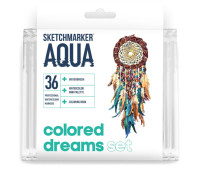 Акварельные маркеры набор SketchMarker Aqua Pro Colored Dreams, 36 цвет, SMA-36CLDR