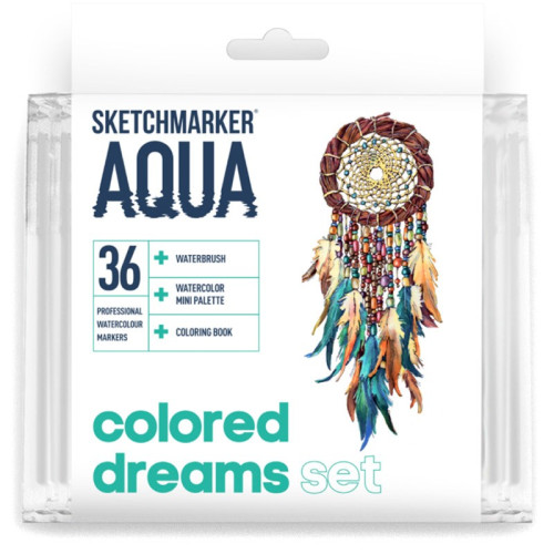 Акварельные маркеры набор SketchMarker Aqua Pro Colored Dreams, 36 цвет, SMA-36CLDR
