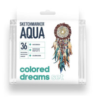 Акварельні маркери набір SketchMarker Aqua Pro Colored Dreams, 36 колір, SMA-36CLDR