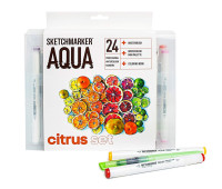 Акварельные маркеры набор SketchMarker Aqua Pro Citrus, 24 цвет, SMA-24CITR