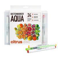 Акварельні маркери набір SketchMarker Aqua Pro Citrus, 24 колір, SMA-24CITR