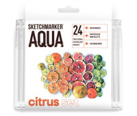 Акварельные маркеры набор SketchMarker Aqua Pro Citrus, 24 цвет, SMA-24CITR