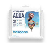 Акварельные маркеры набор SketchMarker Aqua Pro Balloons, 36 цвет, SMA-36BALL