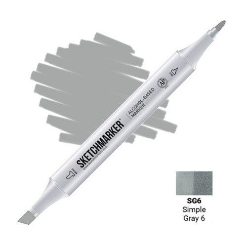 Маркер Sketchmarker SG6 Simple Gray 6 (Простой серый 6) SM-SG6