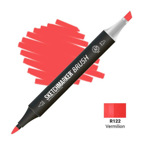 Маркер SketchMarker Brush R122 Vermilion (Ярко красный) SMB-R122