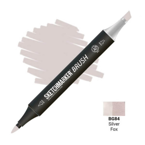 Маркер SketchMarker Brush BG84 ЧSilver Fox (Чорно-бура лисиця) SMB-BG84