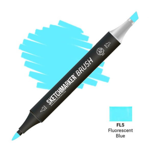 Маркер SketchMarker Brush FL5 Флуоресцентний синий SMB-FL5