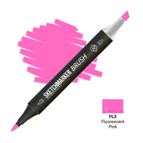 Маркер SketchMarker Brush FL3 Флуоресцентний розовый SMB-FL3