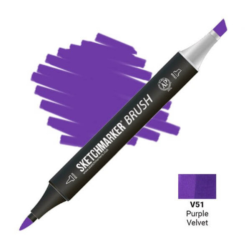 Маркер SketchMarker Brush V51 Purple Velvet (Фиолетовый бархат) SMB-V51