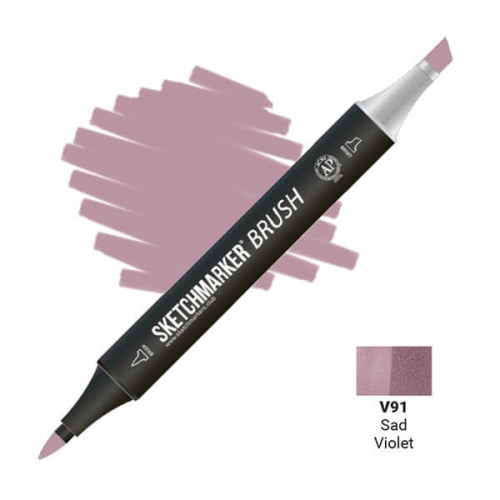 Маркер SketchMarker Brush V91 Sad Violet (Тусклый фиолетовый) SMB-V91