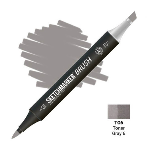 Маркер SketchMarker Brush TG6 Тонированный серый 6 SMB-TG6