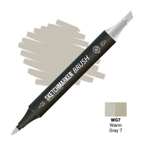 Маркер SketchMarker Brush WG7 Warm Gray 7 (Теплый серый 7) SMB-WG7