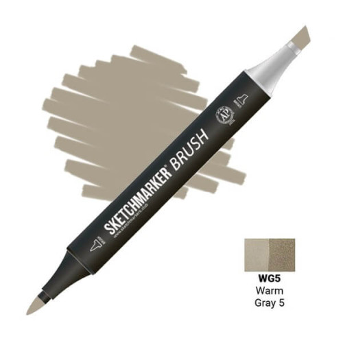Маркер SketchMarker Brush WG5 Warm Gray 5 (Теплый серый 5) SMB-WG5