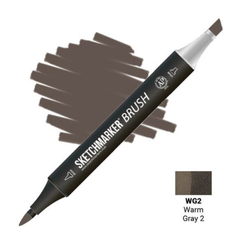 Маркер SketchMarker Brush WG2 Теплый серый 2 SMB-WG2