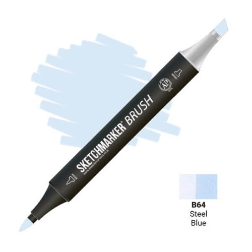 Маркер SketchMarker Brush B64 Steel Blue (Синяя сталь) SMB-B64