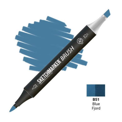 Маркер SketchMarker Brush B51 Синий фьорд SMB-B51
