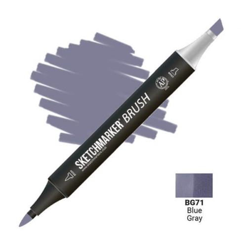 Маркер SketchMarker Brush BG71 Синее-серый SMB-BG71