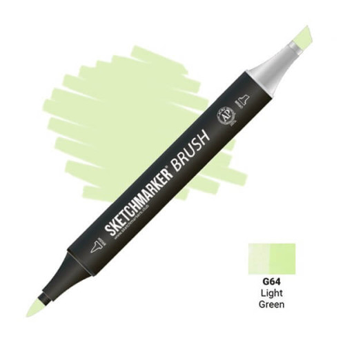Маркер SketchMarker Brush G64 Light Green (Светло зеленый) SMB-G64