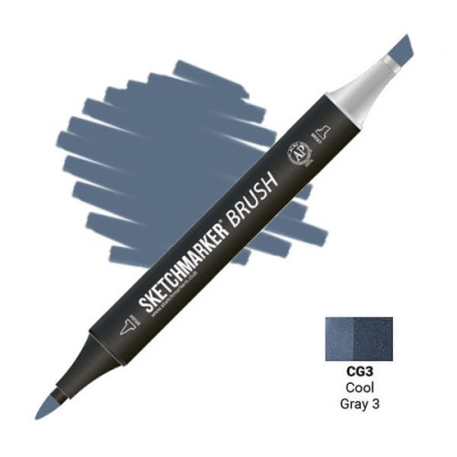 Маркер SketchMarker Brush CG3 Cool gray 3 (Прохладный серый 3) SMB-CG3