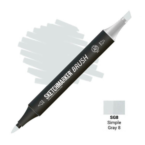 Маркер SketchMarker Brush SG8 Простой серый 8 (Simple Gray 8) SMB-SG8