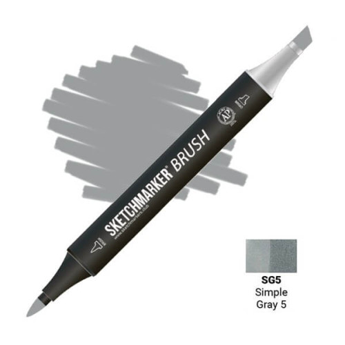 Маркер SketchMarker Brush SG5 Simple Gray 5 (Простой серый 5) SMB-SG5