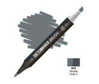 Маркер SketchMarker Brush SG4 Simple Gray 4 (Простий сірий 4) SMB-SG4