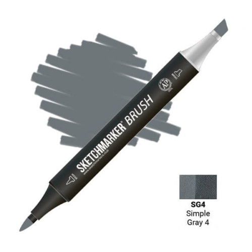 Маркер SketchMarker Brush SG4 Simple Gray 4 (Простой серый 4) SMB-SG4