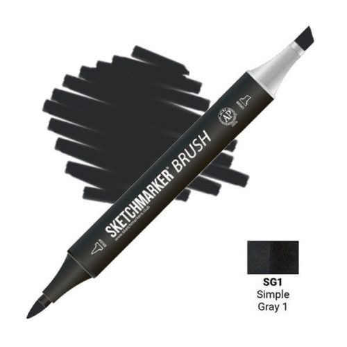 Маркер SketchMarker Brush SG1 Простой серый 1 SMB-SG1