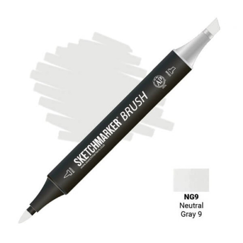 Маркер SketchMarker Brush NG9 Neutral Gray 9 (Нейтральный серый 9) SMB-NG9