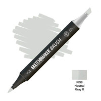 Маркер SketchMarker Brush NG8 Neutral Gray 8 (Нейтральный серый 8) SMB-NG8