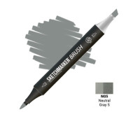 Маркер SketchMarker Brush NG5 Neutral Gray 5 (Нейтральный серый 5) SMB-NG5