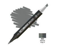Маркер SketchMarker Brush NG4 Neutral Gray 4 (Нейтральный серый 4) SMB-NG4