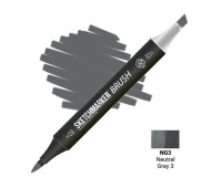 Маркер SketchMarker Brush NG3 Neutral Gray 3 (Нейтральный серый 3) SMB-NG3