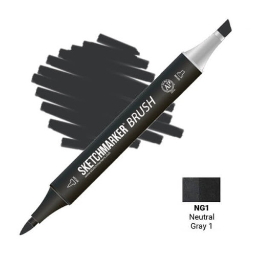 Маркер SketchMarker Brush NG1 Нейтральный серый 1 SMB-NG1