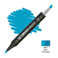 Маркер SketchMarker Brush B11 Blue Caribbean (Карибский синий) SMB-B11