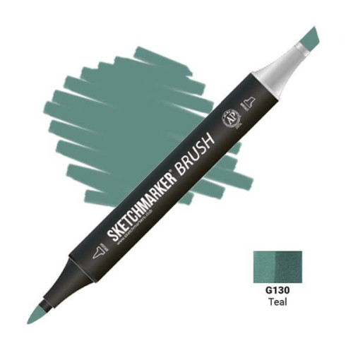Маркер SketchMarker Brush G130 Teal (Зеленовато-голубой) SMB-G130