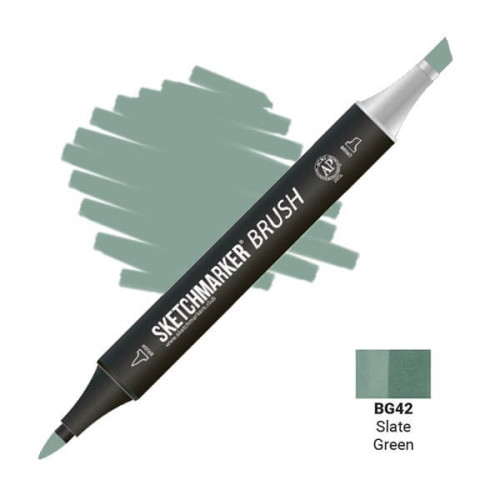 Маркер SketchMarker Brush BG42 Slate Green (Зеленый сланец) SMB-BG42
