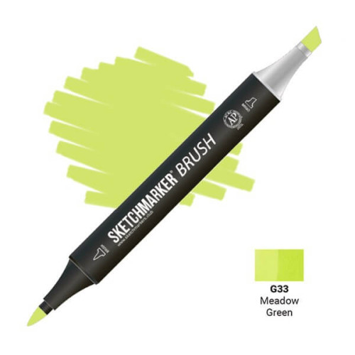 Маркер SketchMarker Brush G33 Зеленый луг SMB-G33