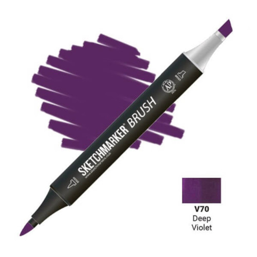 Маркер SketchMarker Brush V70 Deep Violet (Глубокий фиолетовый) SMB-V70