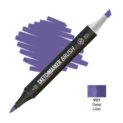 Маркер SketchMarker Brush V21 Deep Lilac (Глубокий сиреневый) SMB-V21