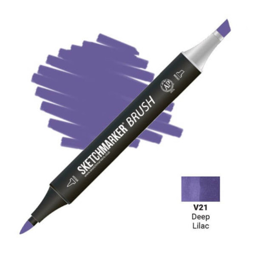 Маркер SketchMarker Brush V21 Deep Lilac (Глибокий бузковий) SMB-V21