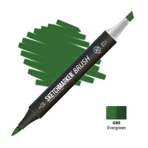 Маркер SketchMarker Brush G80 Вечнозеленый SMB-G80