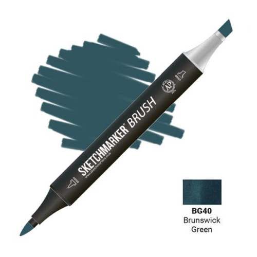 Маркер SketchMarker Brush BG40 Брауншвейгский зеленый SMB-BG40