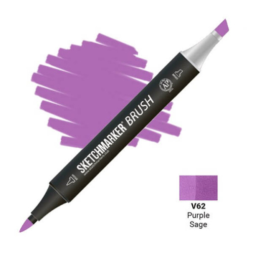 Маркер SketchMarker Brush V62 Purple sage (Бордовый шалфей) SMB-V62