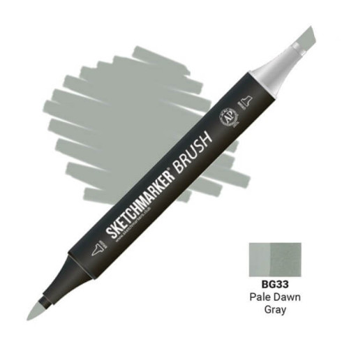Маркер SketchMarker Brush BG33 Pale Dawn Gray (Блідо-сірий світанок) SMB-BG33